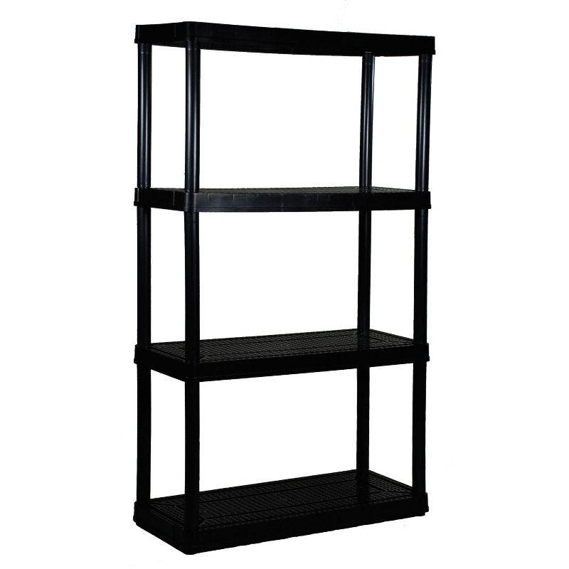 Gracious Living Garage Organization Utility 4 Bin Storage Shelving Kit, Black
