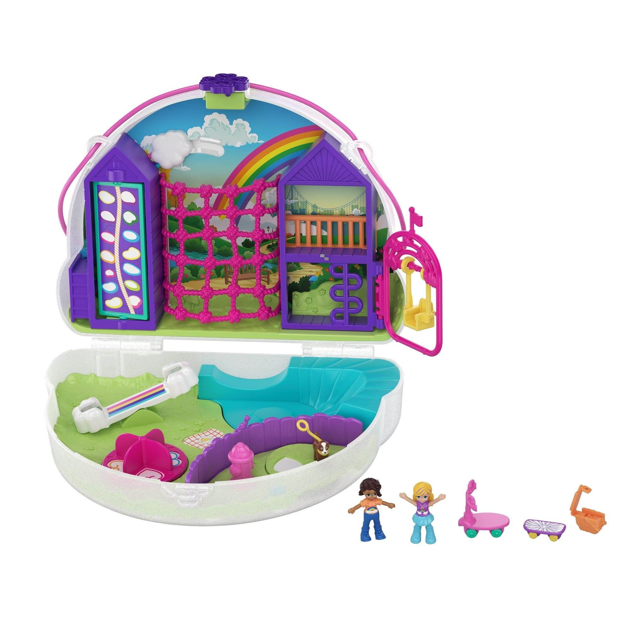 Polly Pocket Polly & Shani Rainbow Dream Wearable Purse Compact