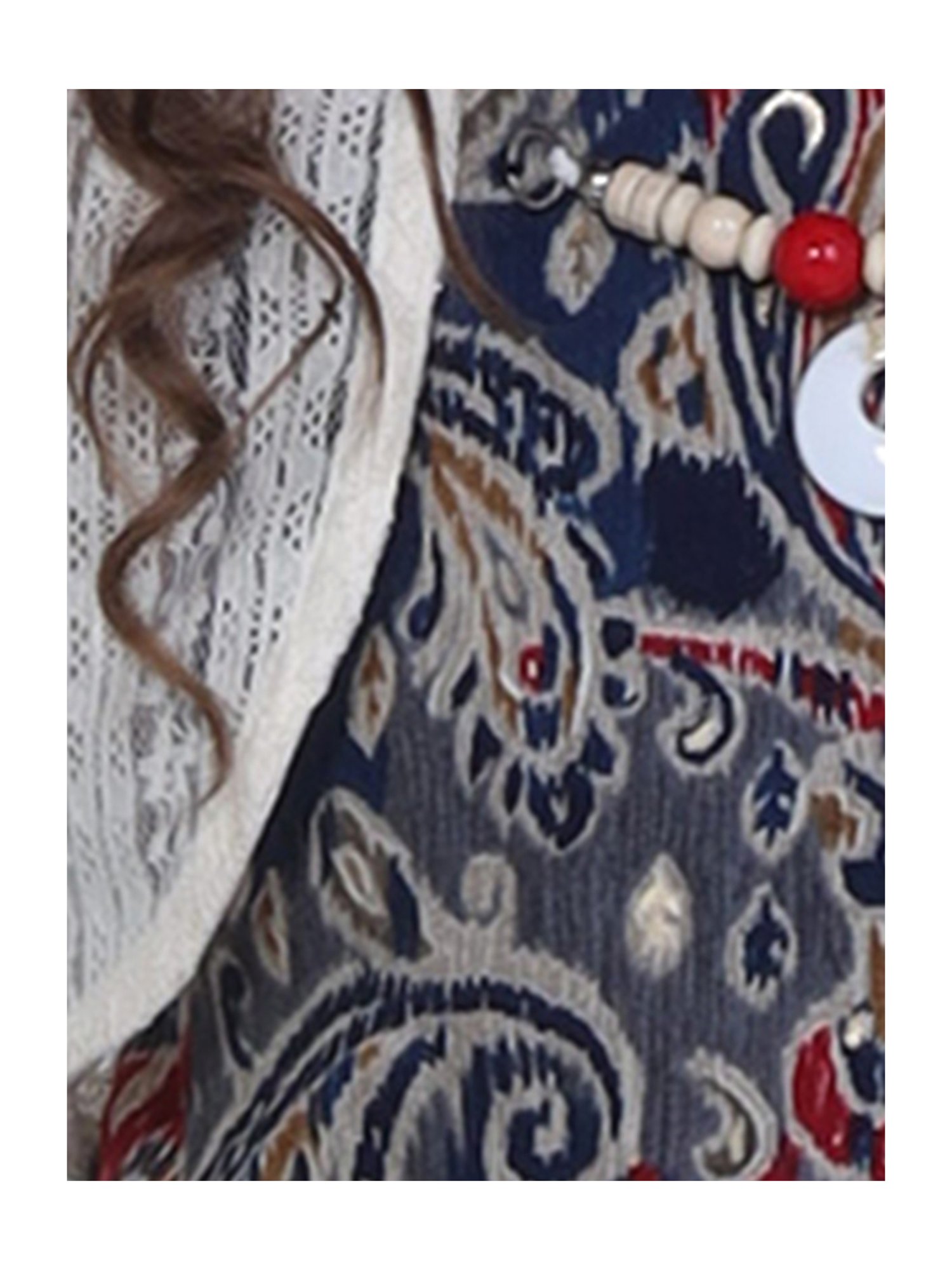 Peppermint Kids Blue & White Printed Dress