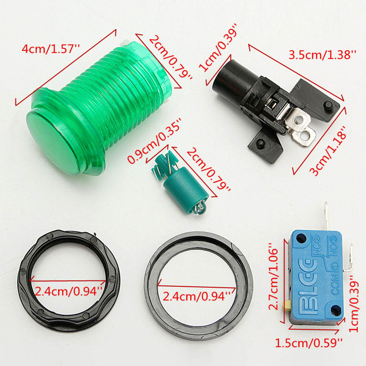 10Pcs LED Illuminated Full Colors Switch buttons For Arcade DIY Parts JAMMA