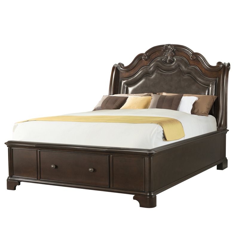 Tomlyn Queen Storage Bed Dark Cherry - Picket House Furnishings