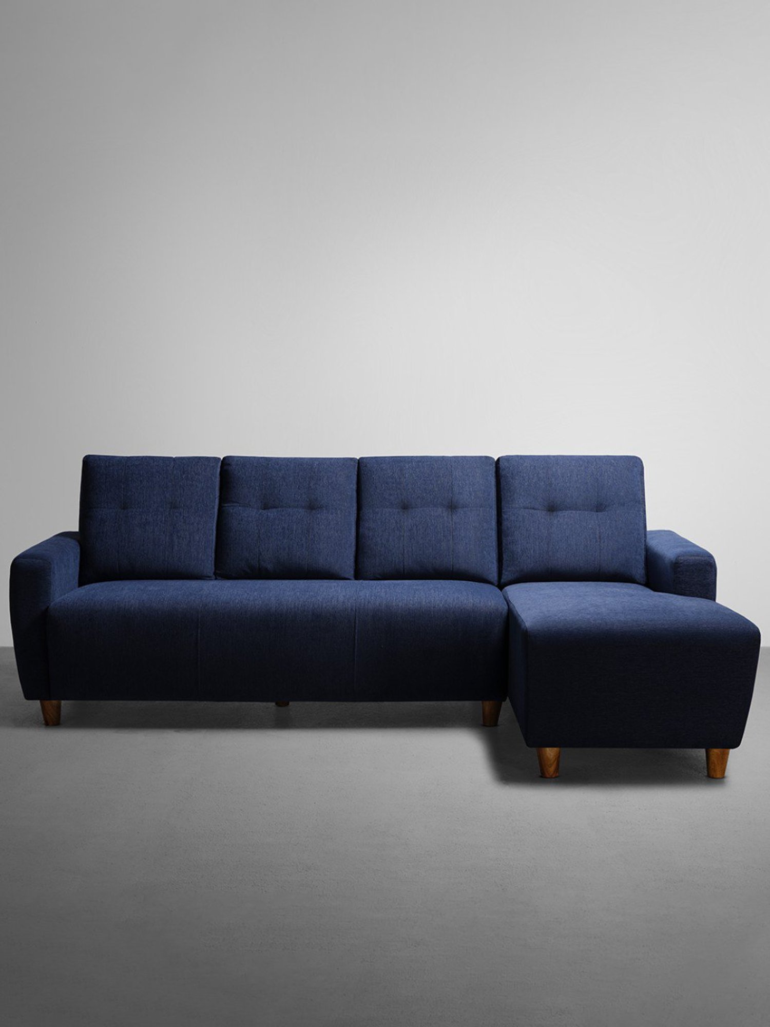 Sleepyhead Yolo Berry Blue Fabric 3 Seater RHS L Shape Sofa Set