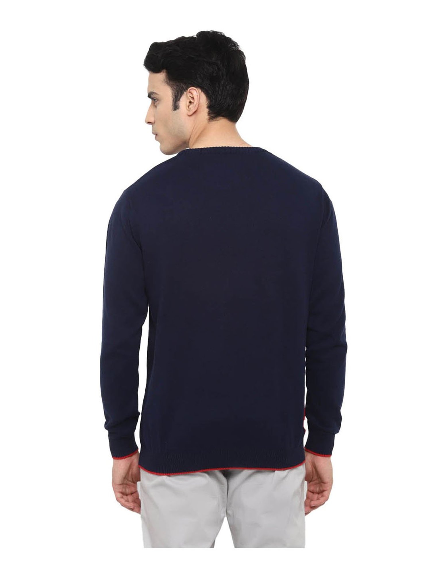 Turtle Blue & Red Colour-Block Pullover