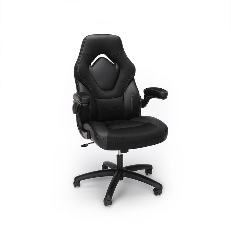 Essentials Collection Racing Style Gaming Chair, in Black (ESS-3085V2-BLK)