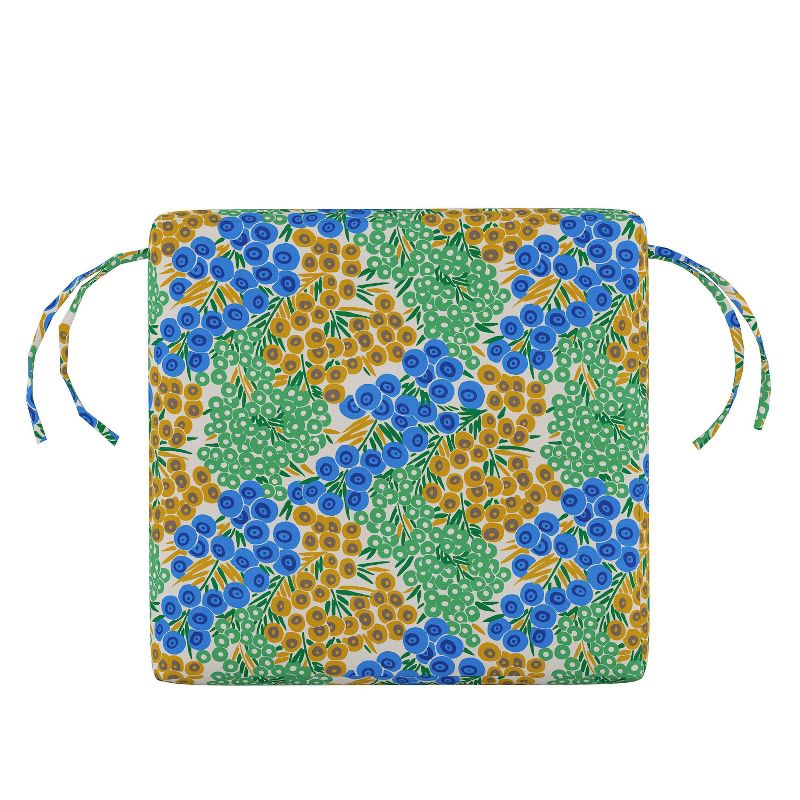 Loiret Outdoor Seat Cushion Blue/Citrine - Skyline Furniture