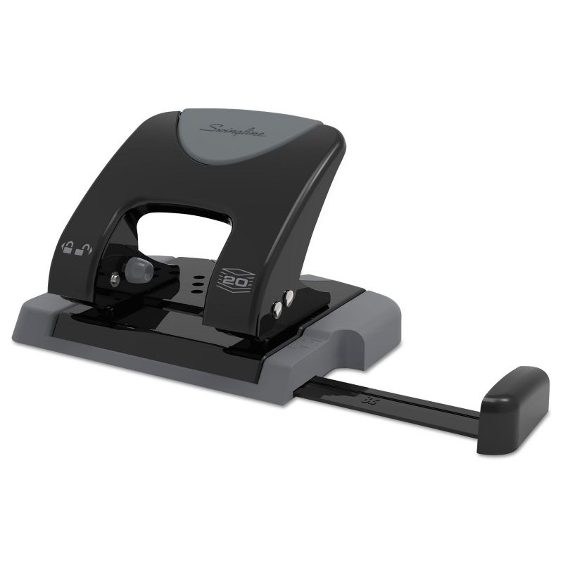 Swingline 20-Sheet SmartTouch Two-Hole Punch 9/32" Holes Black/Gray 74135