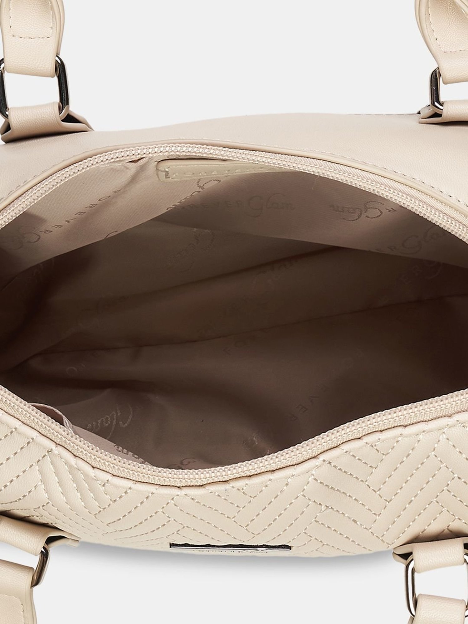 Forever Glam by Pantaloons Light Beige Textured Handbag