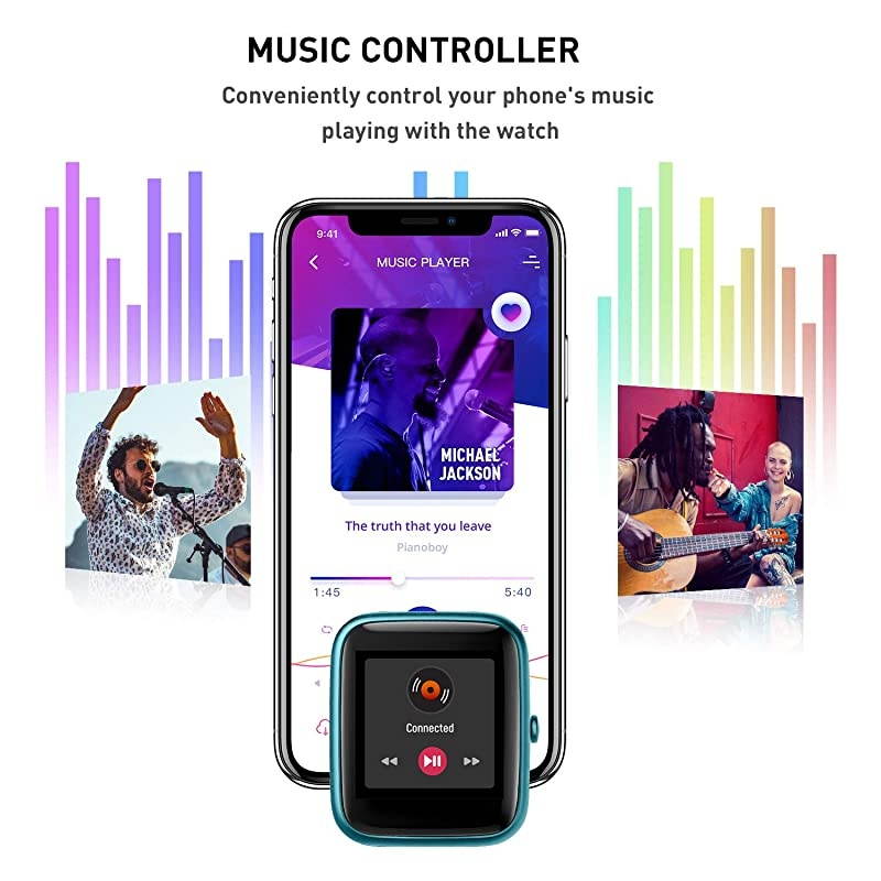 Tracker Watch with Heart Rate and Sleep Monitor Activity Tracker Waterproof Smart Wristband Watch Step Calorie Counter Pedometer Android iOS Compatible for Women Men Kids