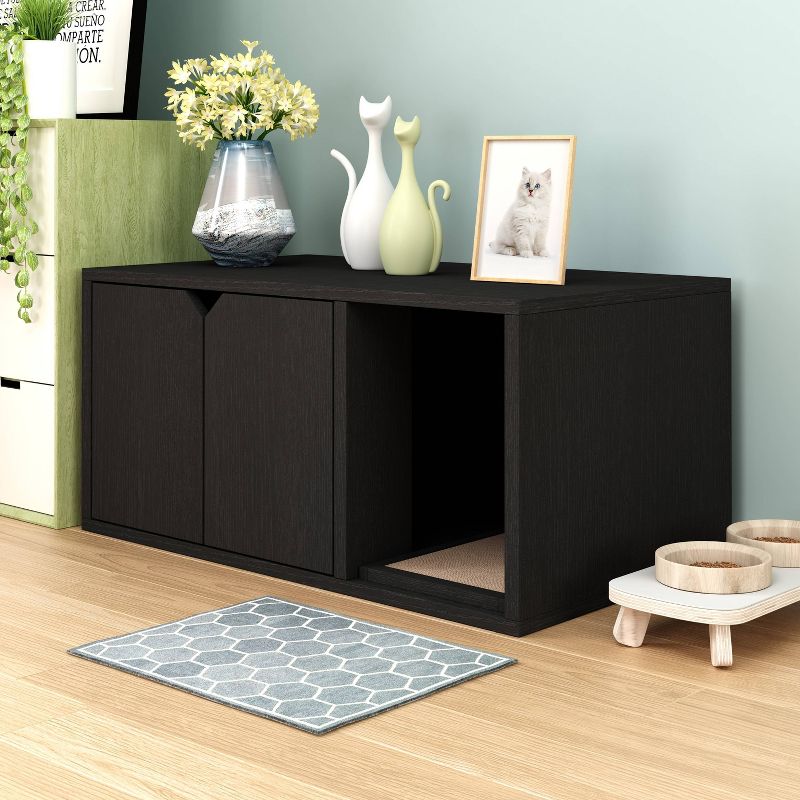 K&H Pet Products 3994 Thermo Outdoor Water Resistant Safe Escape Heated Kitty House with 2 Door Flaps For Feral and Outdoor Cats, Barn Red, Black