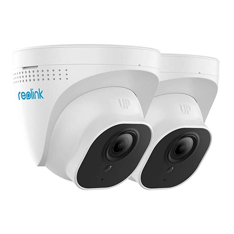 PoE IP Camera Pack of 2 Outdoor 5MP HD Video Surveillance Work with Google Assistant Security IR Night Vision Motion Detection Sound SD Card Slot RLC520