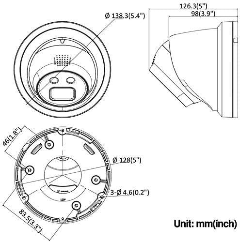 Hikvision 4MP Full Time Color Night Vision POE IP Camera, DS-2CD2347G1-LU 2.8mm Lens, Built-in MIC, 2688&times;1520@30fps, ColorVu Outdoor Turret Network Camera with MicroSD Recording, IP67, H.265+, ONVIF