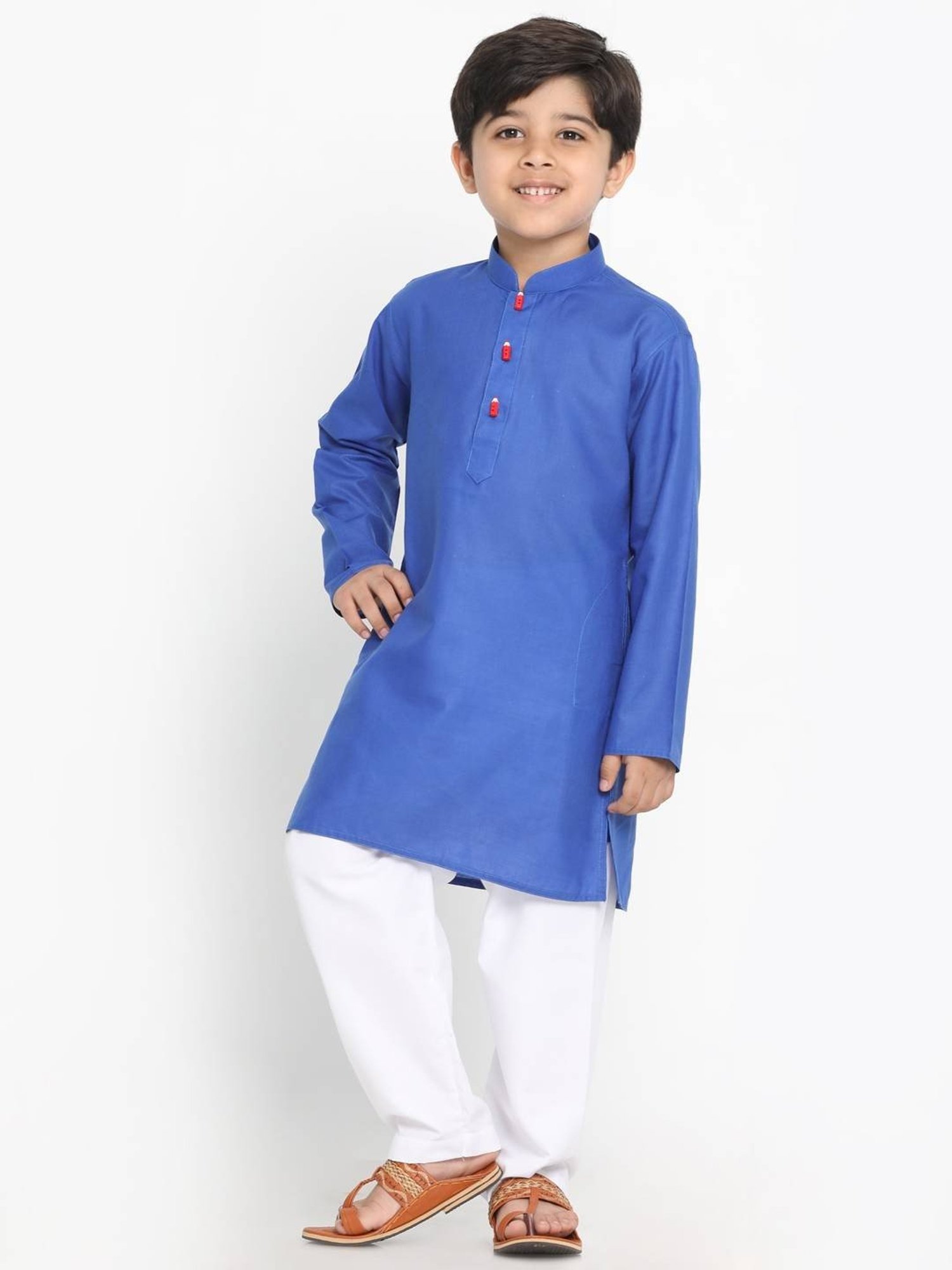 VASTRAMAY Kids Blue Modern Fit Kurta