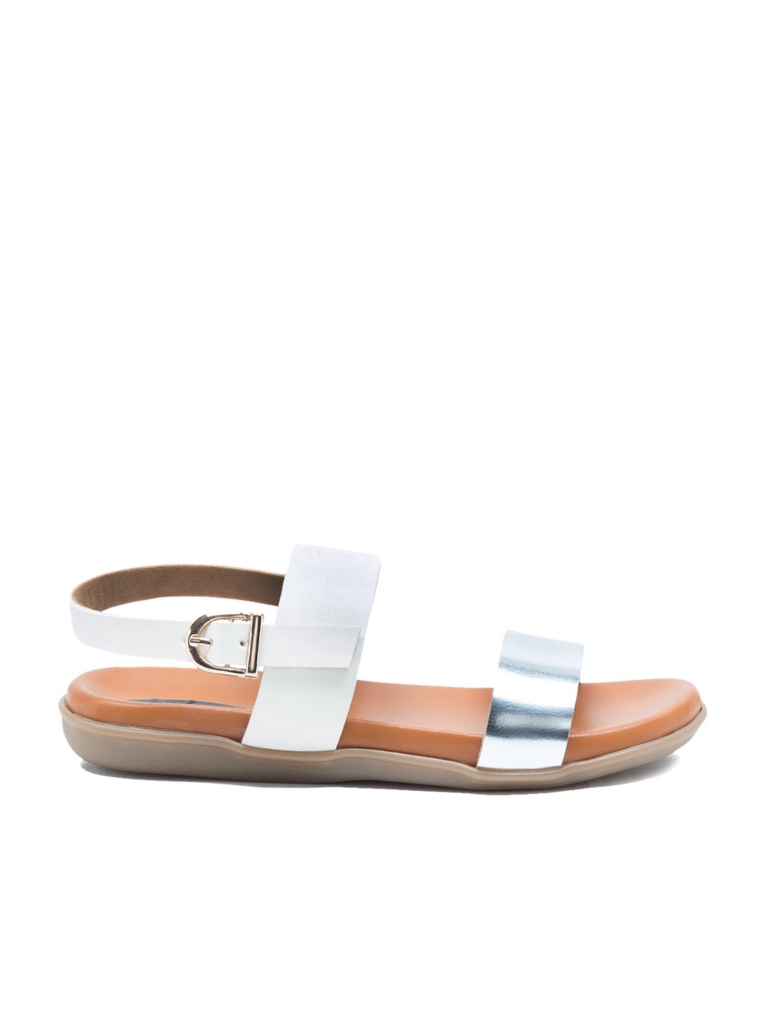 Beanz Kids Ella White & Tan Back Strap Sandals