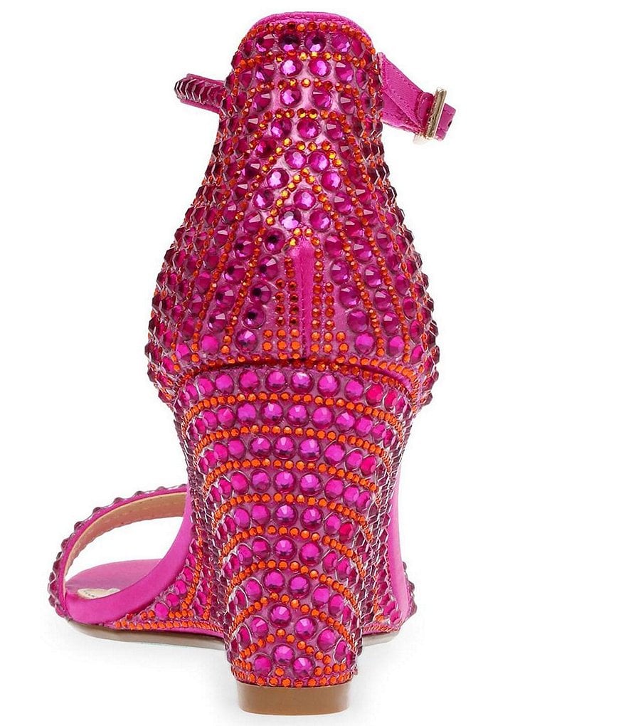 Blue by Betsey Johnson Debie Rhinestone Embellished Wedge Dress Sandals