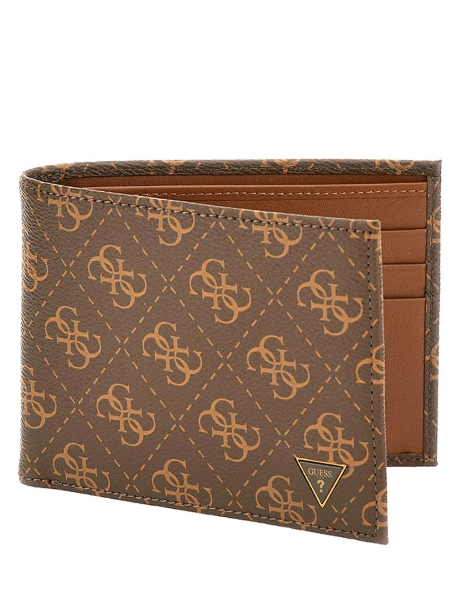GUESS Brown VEZZOLA Printed Small Bi-Fold Wallet