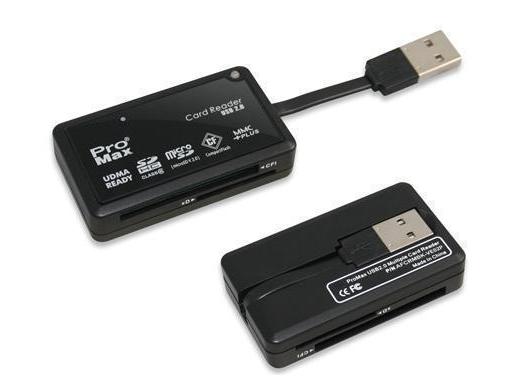 TOPRAM USB 2.0 SD SDHC CF High Speed Multi Function Card Reader R18, support 1GB, 2GB, 4GB, 8GB, 16GB, 32GB, 64GB capacity