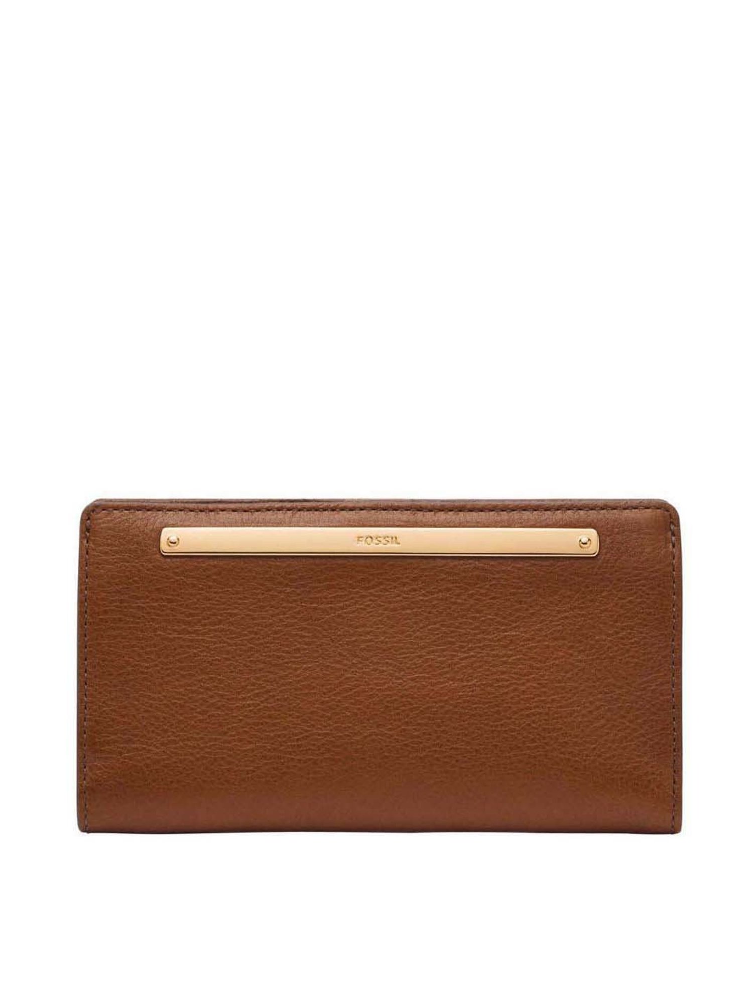 Fossil Liza Brown Solid Bi-Fold Wallet for Women