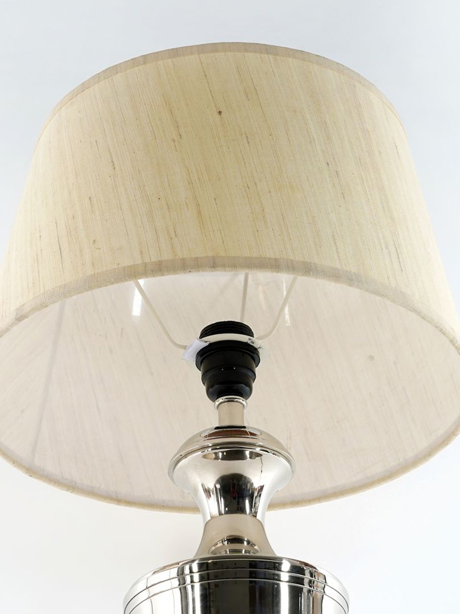 Kapoor Lamp Shades Chrome & White Metal Table Lamp