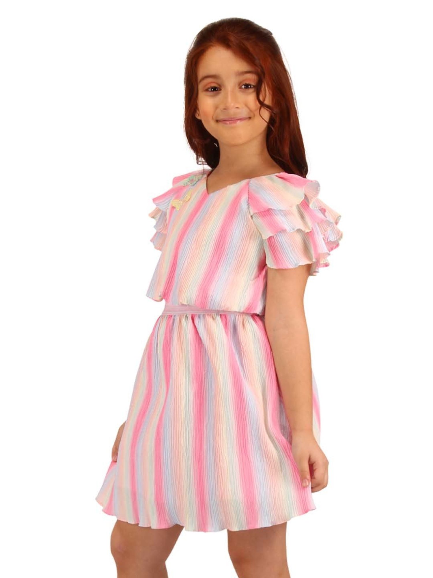 Cutecumber Kids Multicolor Cotton Striped Dress