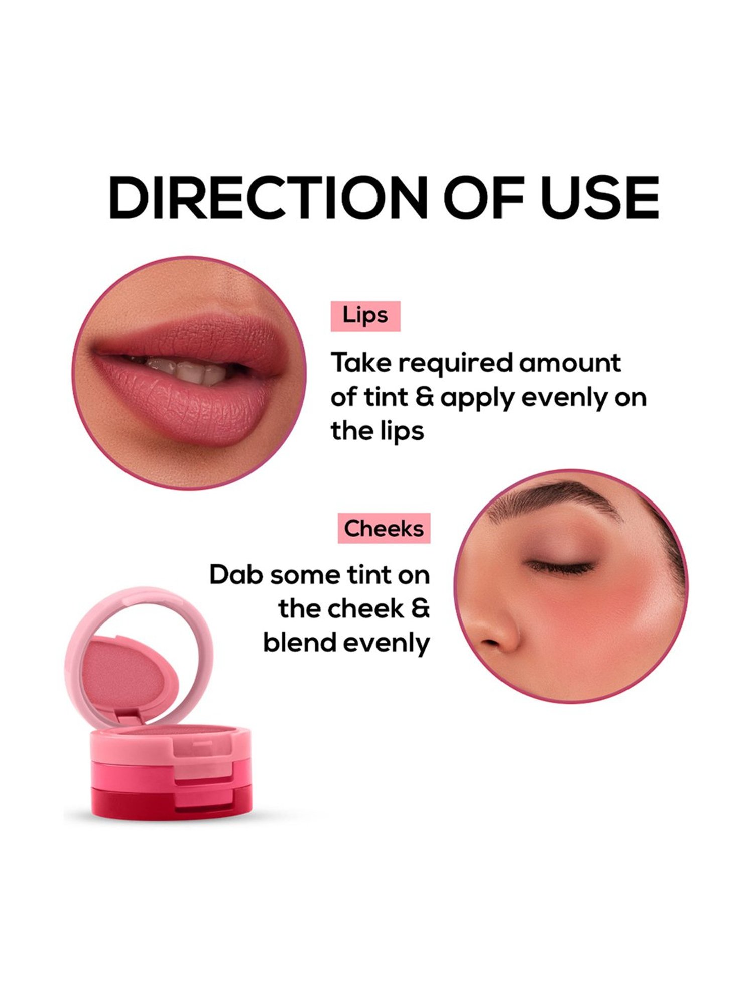 RENEE Glam Stack 3-In-1 Lip & Cheek Tint Pink - 4.5 gm