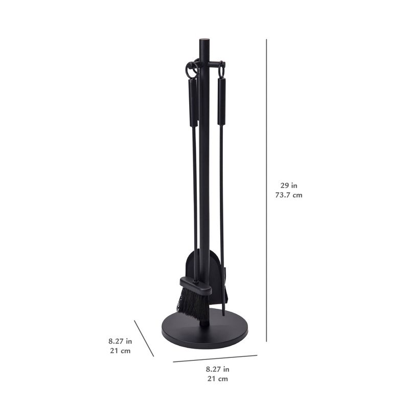 Pleasant Hearth 4pc Fireplace Tool Set Black