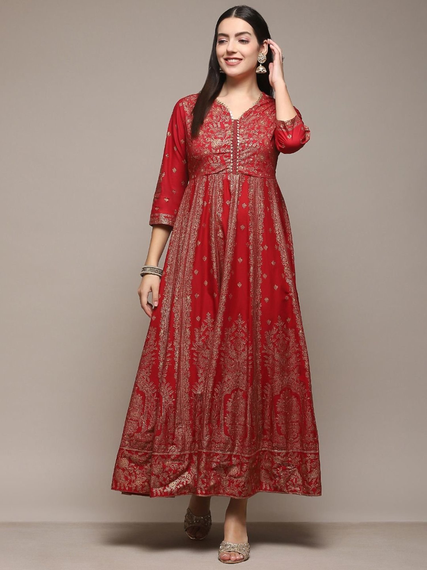 Biba Red Printed Maxi Dress