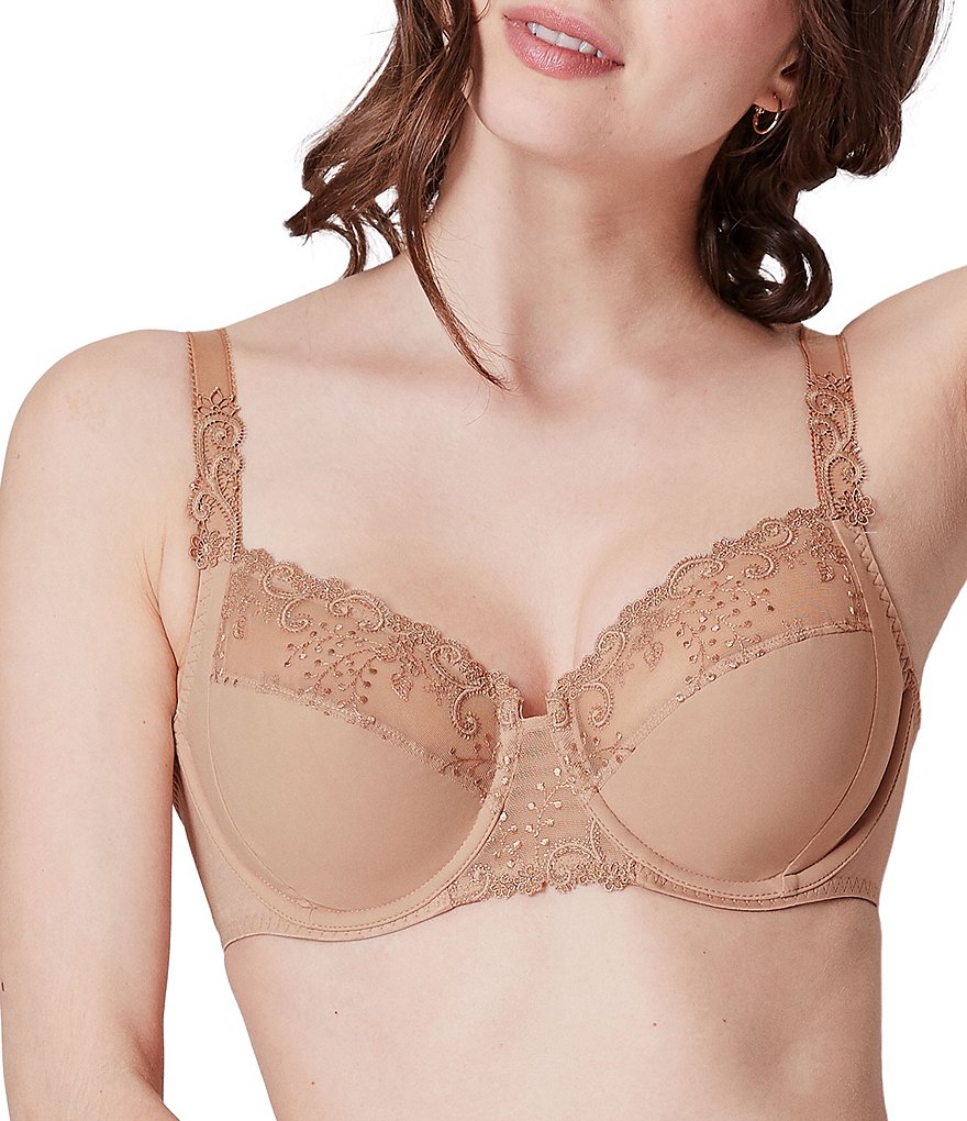 Simone Perele Delice Floral-Embroidered Full-Busted Contour Underwire Square Back Bra