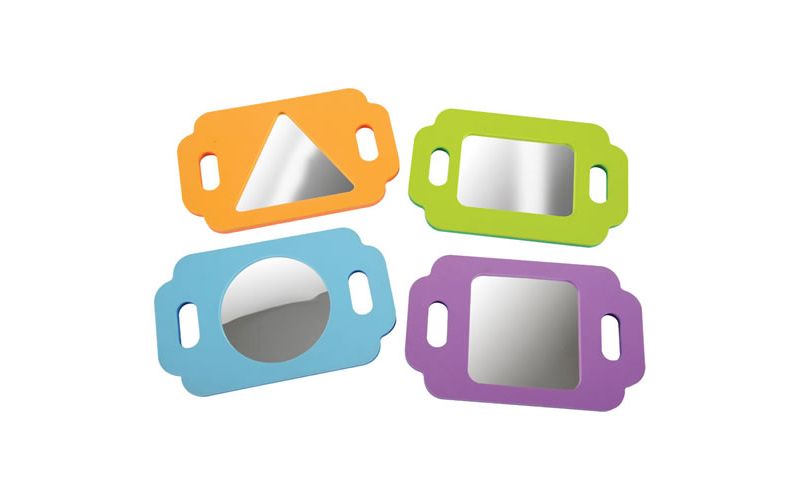 Edushape Infant and Toddler Easy Grasp Shape Mirrors - Set of 4