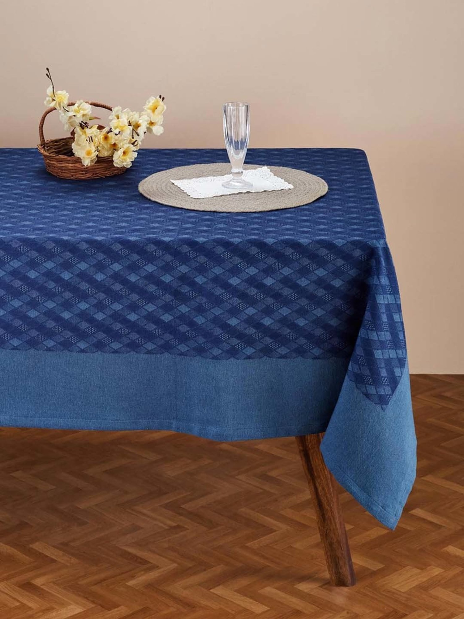 Fabindia Akira Indigo Cotton Table Cover