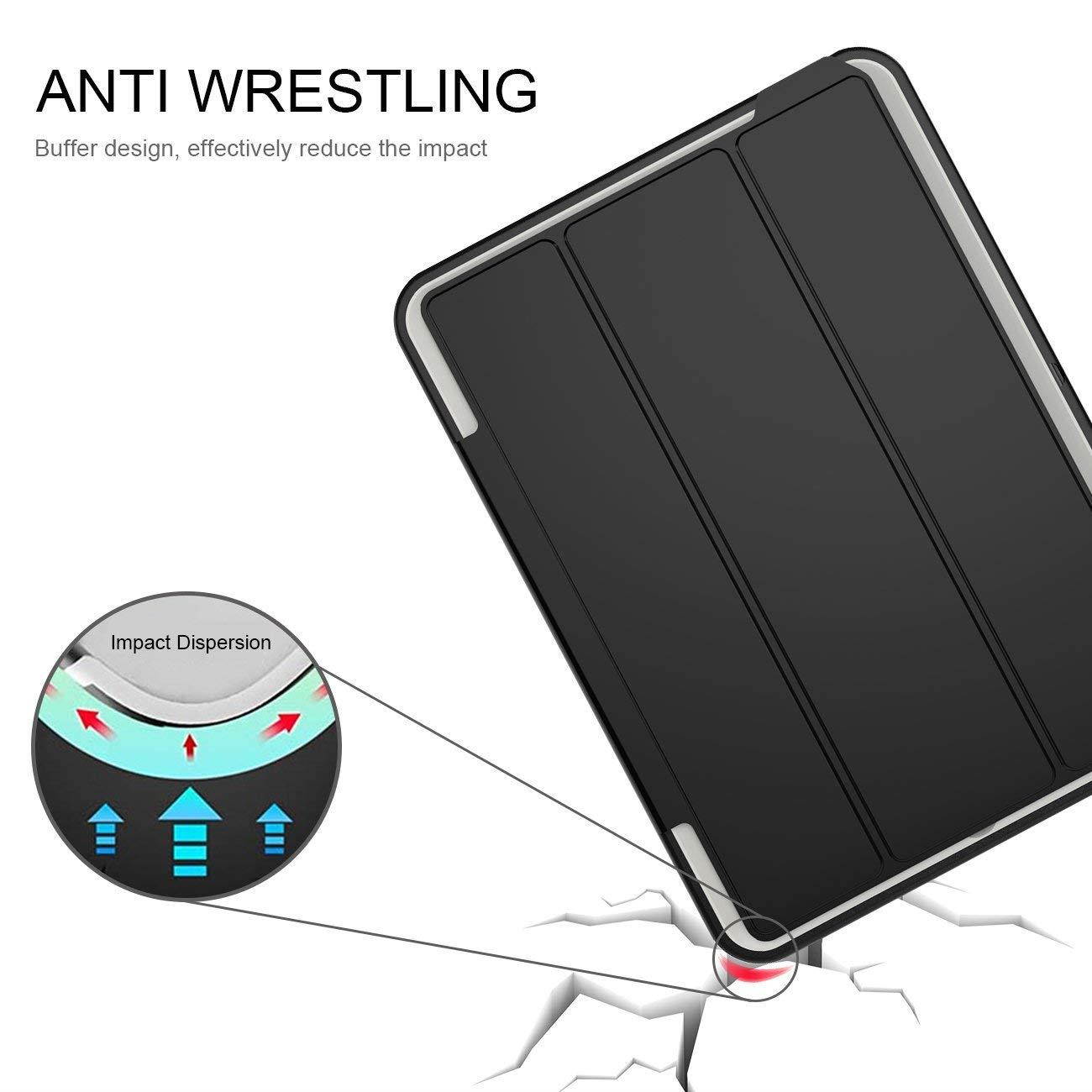 iPad 9.7 2017/2018 case - DUNNO Heavy Duty Full Body Rugged Protective Case Auto Sleep/Wake Up Stand Folio & Three Layer Design Apple iPad 9.7 inch 2017/2018 (Black+Gray)