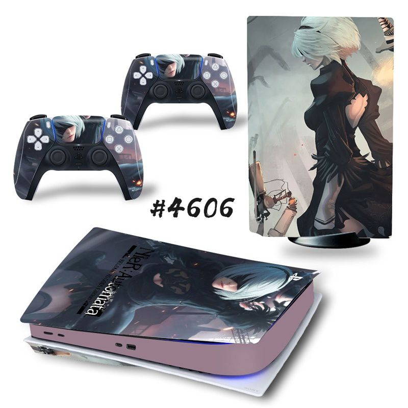 NieR Automata PS5 Standard Disc Skin Sticker Decal Cover for PlayStation 5 Console and 2 Controllers PS5 Disk Skin Vinyl