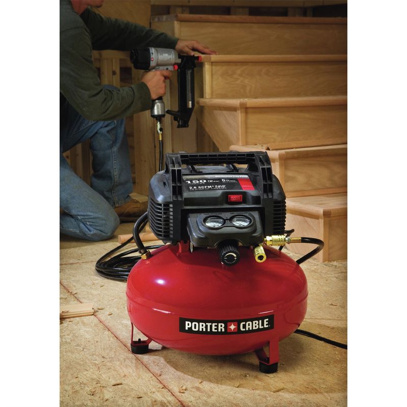 Porter-Cable C2002R 0.8 HP 6 Gallon Oil-Free Pancake Air Compressor
