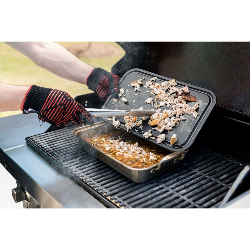 Char-Broil Grill Cookware Deep Dish Pan & Cutting Board - Silver/Black