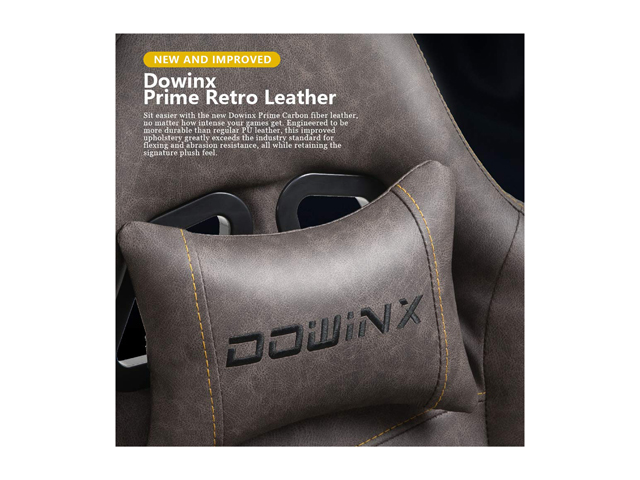 Dowinx Gaming Chair Office Chair PC Chair with Massage Lumbar Support, Racing Style PU Leather High Back Adjustable Swivel Task Chair with Footrest (Black&Red)