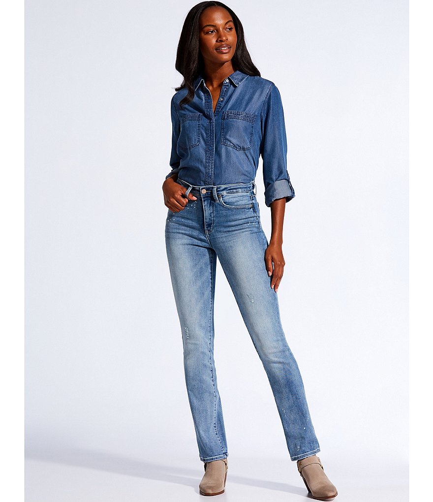 NYDJ Bleach Spot Detail Slim Bootcut Jeans