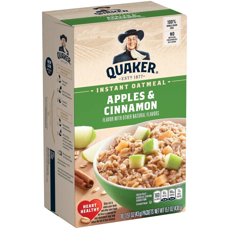 Quaker Instant Oatmeal Apple Cinnamon - 10ct