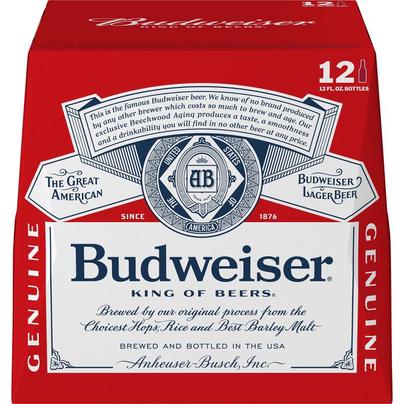 Budweiser Lager Beer - 12pk/12 fl oz Bottles