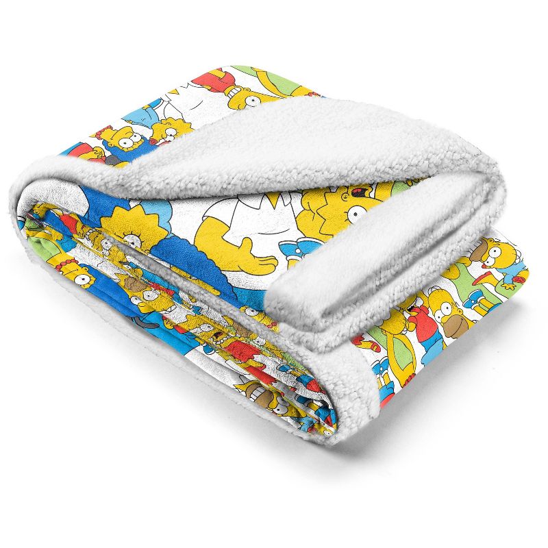 60"x90" The Simpsons Family Party Sherpa Blanket