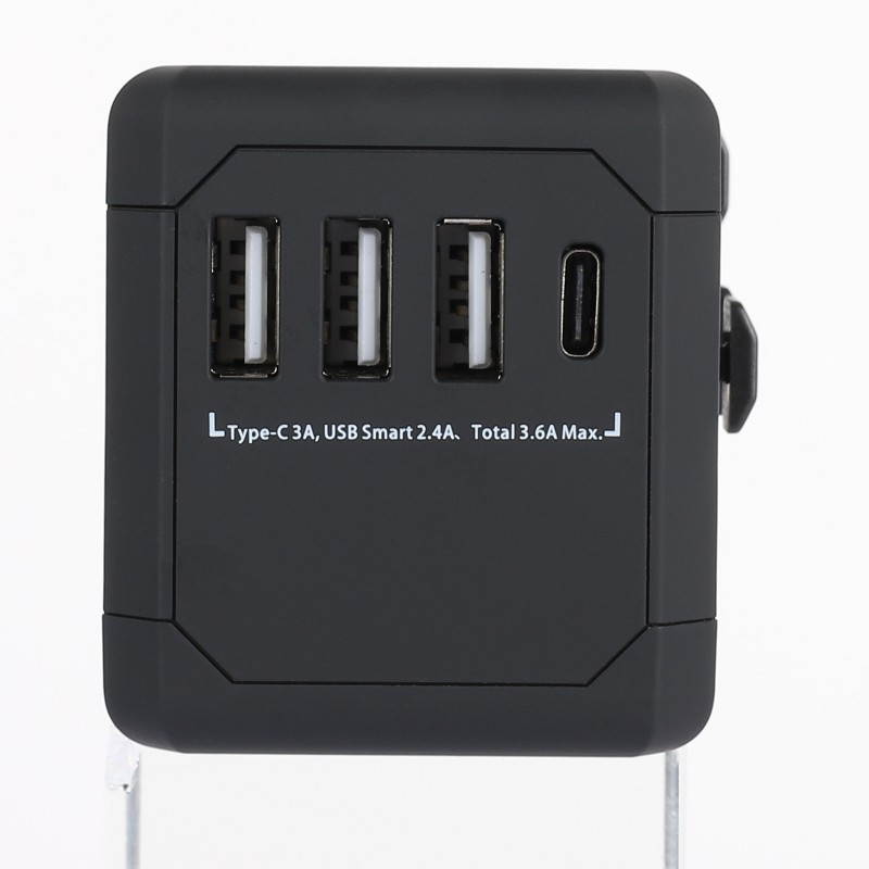 Universal Travel Adapter International Travel Adapter All In On World Power Adaptor Charger With 6.0A Smart Power & 3.6A USB Type-C For USA, EU, UK, AUS 150+ Countries