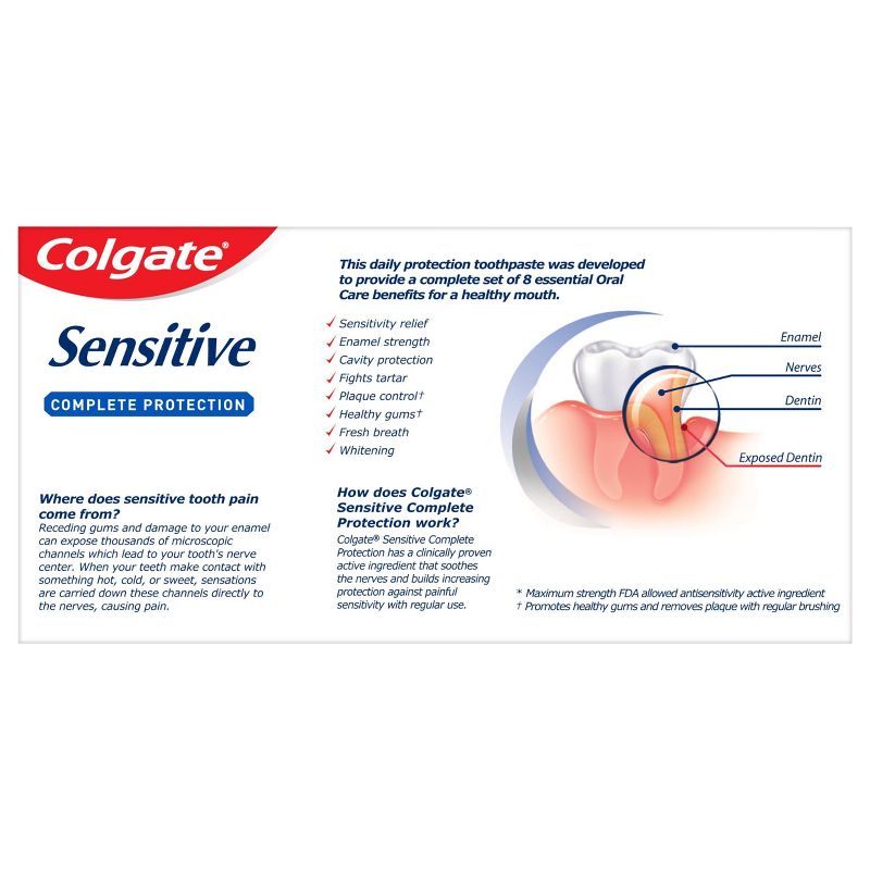 Colgate Sensitive Toothpaste Complete Protection with Maximum Strength - Mint Clean - 6oz/2pk