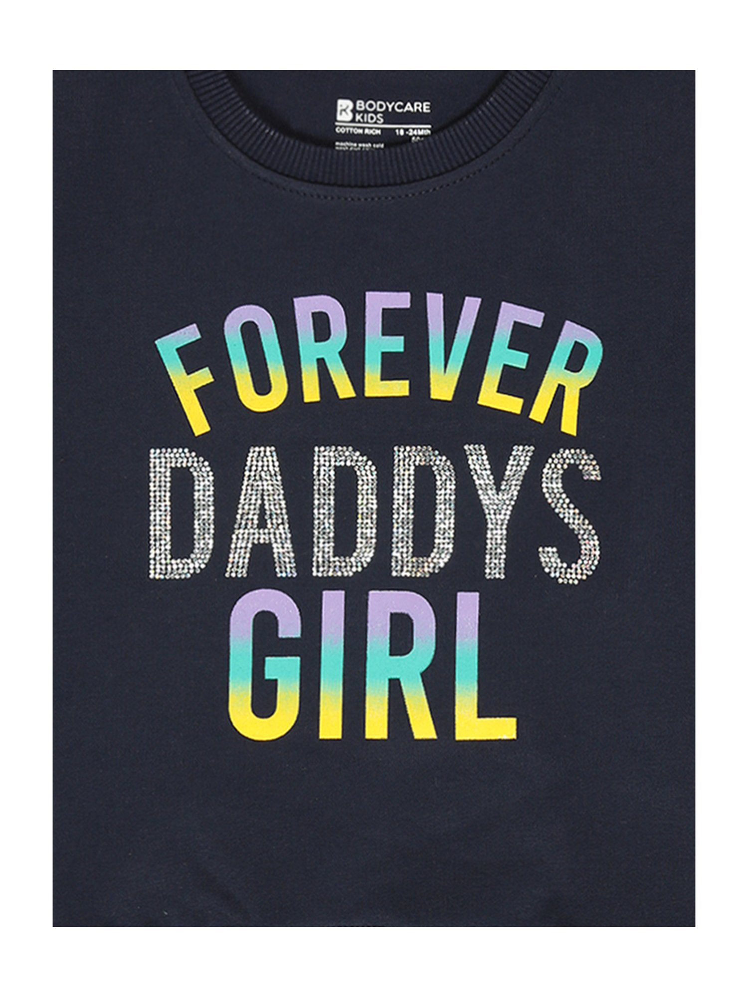 Bodycare Kids Navy Embellished Full Sleeves Sweatshirt