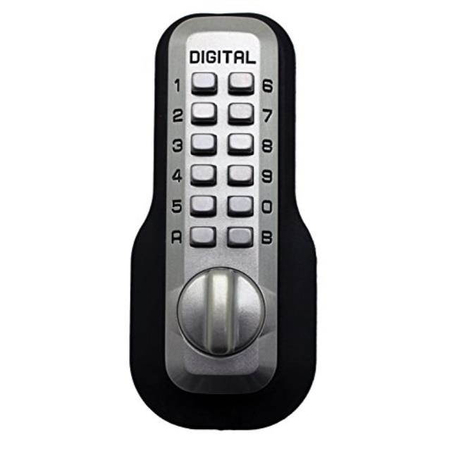 LockeyUSA Digital Door Lock M210 Mechanical Keyless Entry Deadbolt, Satin Nickel