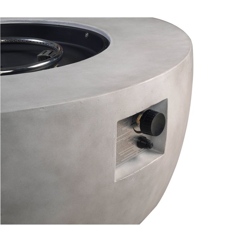 36" Outdoor Round Propane Gas Fire Pit with Concrete Base - Peaktop