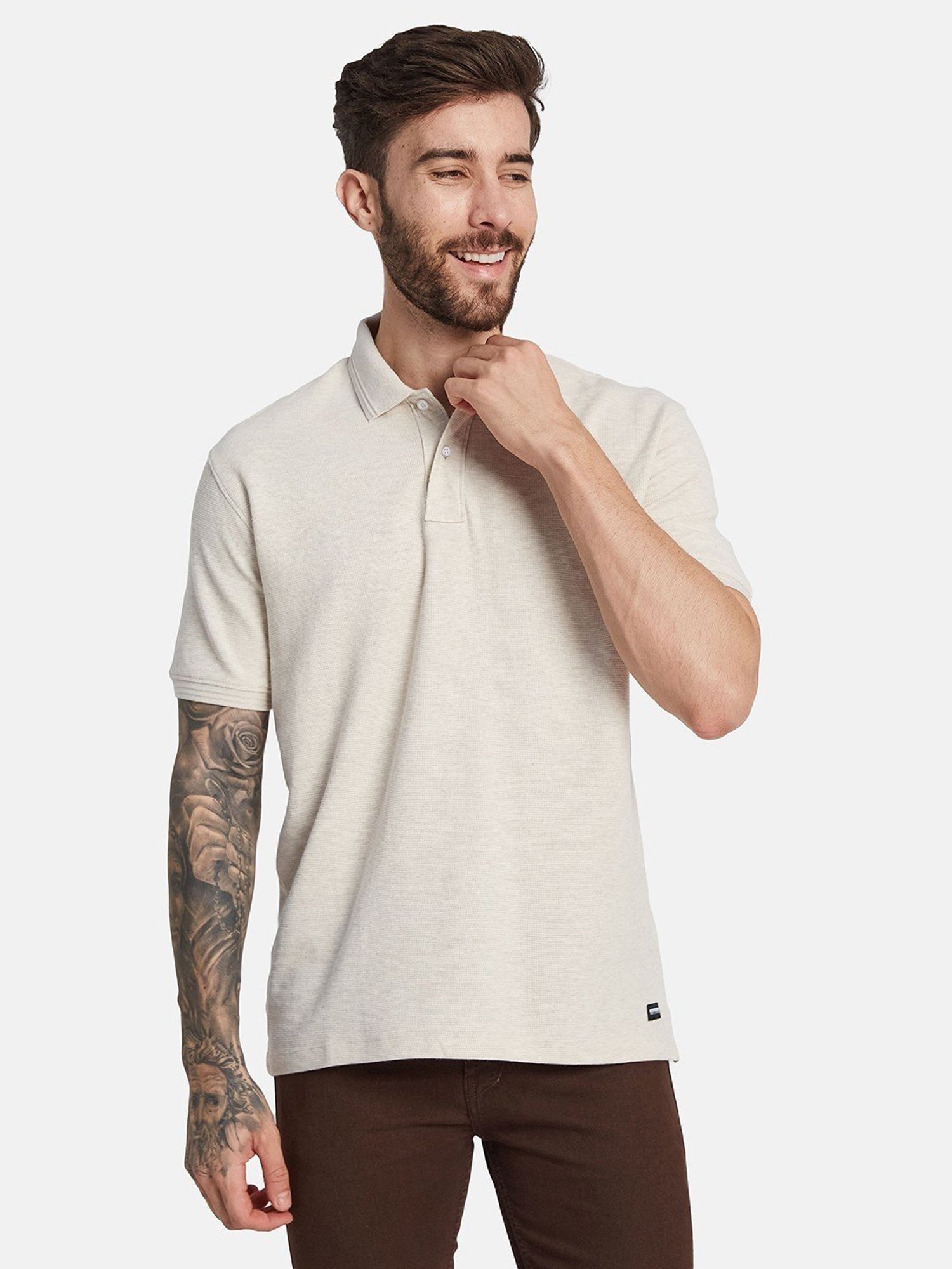 Octave Natural Regular Fit Polo T-Shirt