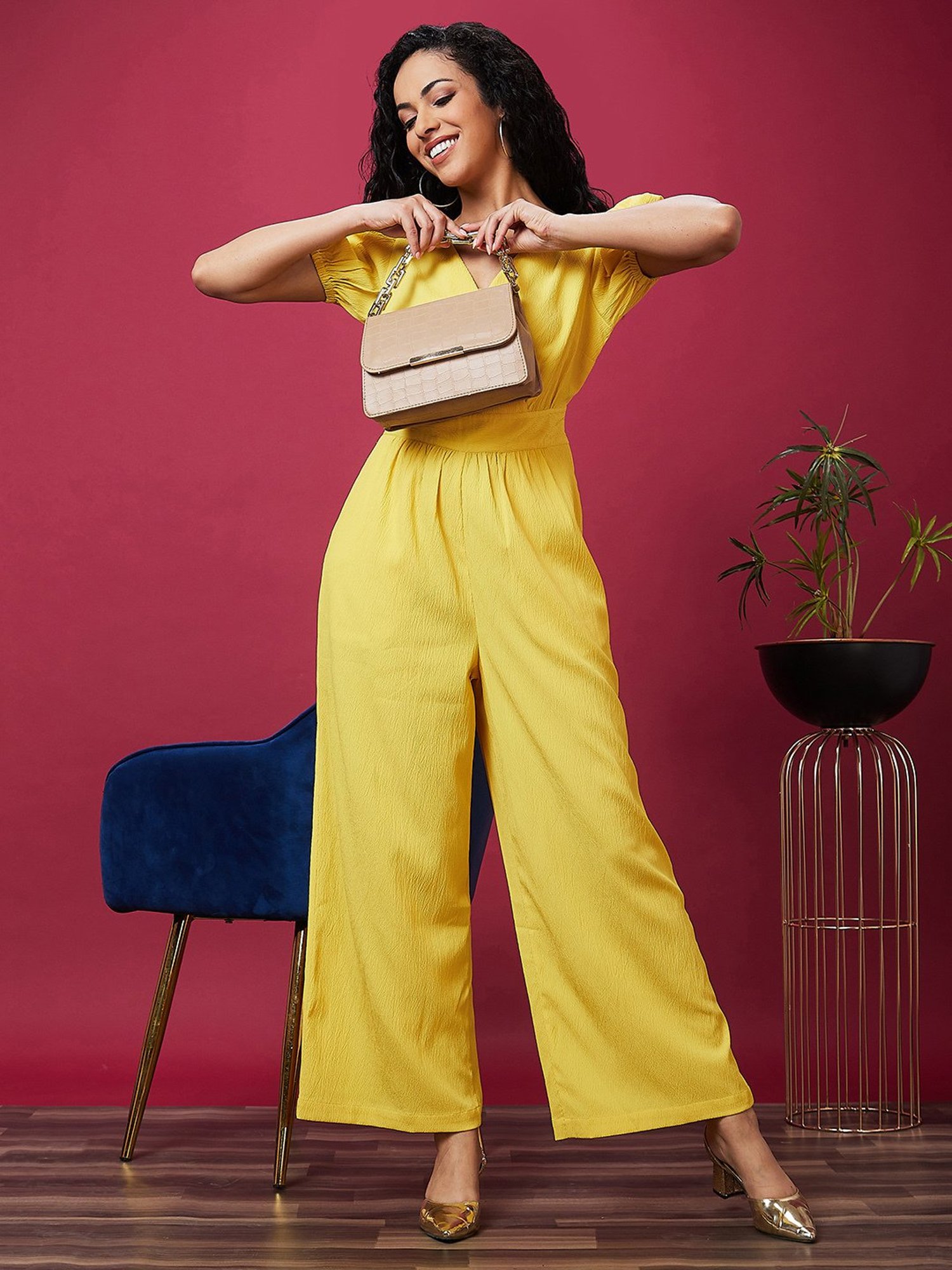 Globus Yellow Maxi Jumpsuit
