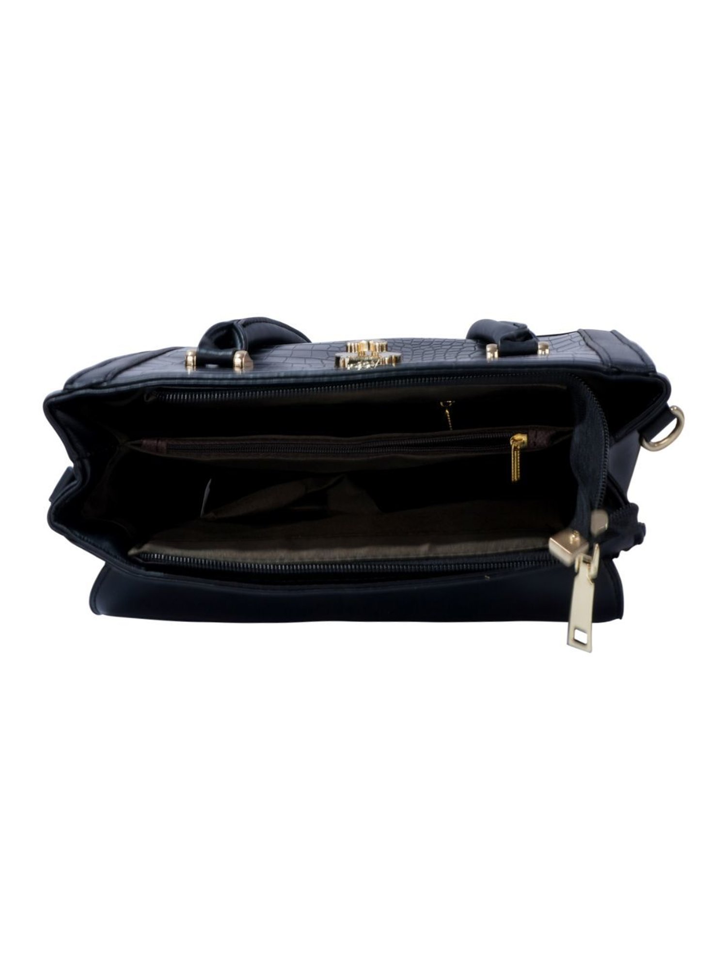 Luvoksi Black & Green Animal Effect Large Satchel H&bag