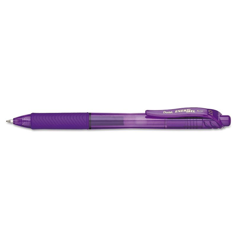 Pentel EnerGel-X Retractable Roller Gel Pen .7mm Violet Barrel/Ink Dozen BL107V