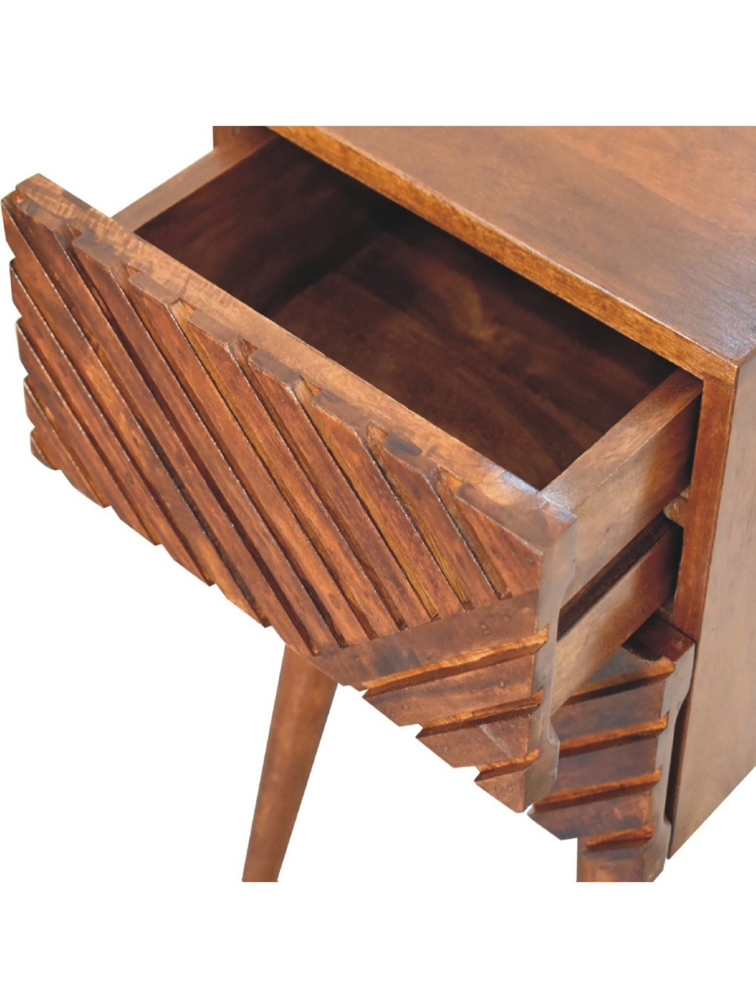 Ikiriya Avina Solid Dark Brown Wood End Table