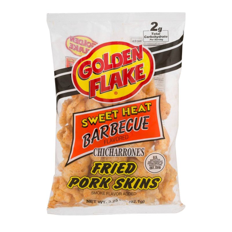 Golden Flake Sweet Heat Barbecue Chicharrones Fried Pork Skins - 3oz