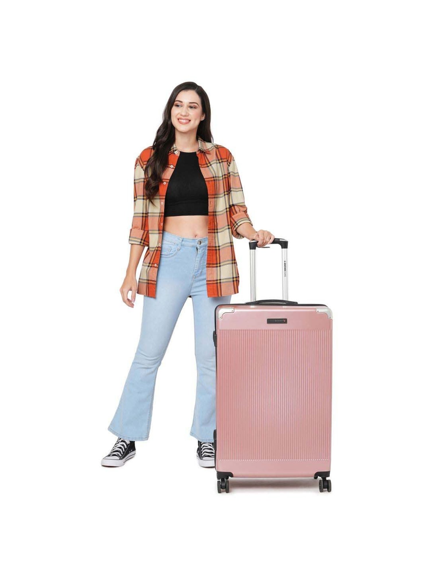 Skybags Salsa Red Solid Hard Medium Trolley Bag - 46 cm